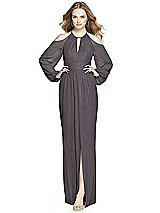 Front View Thumbnail - Stormy Silver Dessy Shimmer Bridesmaid Dress 3018LS