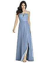 Front View Thumbnail - Cloudy Silver Dessy Shimmer Bridesmaid Dress 3041LS