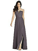 Front View Thumbnail - Stormy Silver Dessy Shimmer Bridesmaid Dress 3041LS