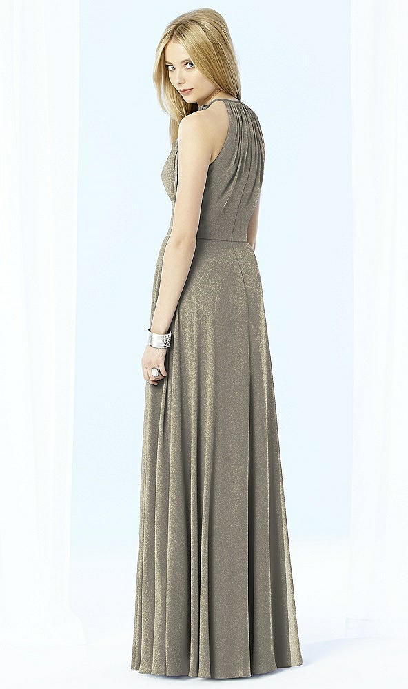 Back View - Mocha Gold After Six Shimmer Bridesmaid Dress 6704LS
