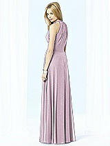 Rear View Thumbnail - Suede Rose Silver After Six Shimmer Bridesmaid Dress 6704LS