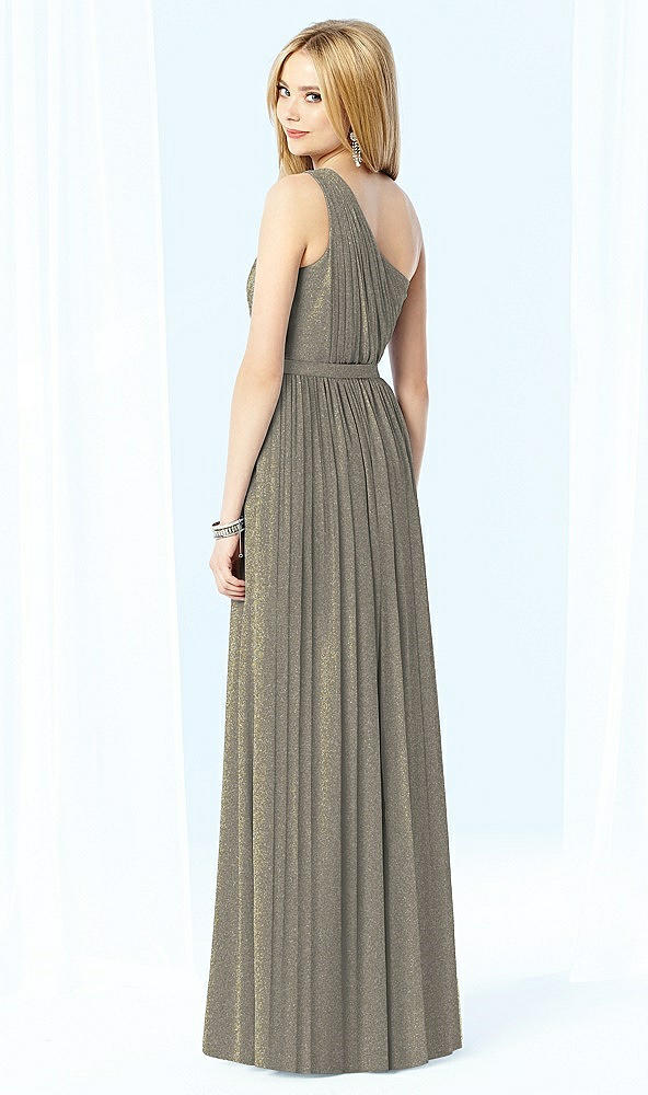 Back View - Mocha Gold After Six Shimmer Bridesmaid Dress 6706LS
