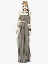 Front View Thumbnail - Mocha Gold After Six Shimmer Bridesmaid Dress 6714LS