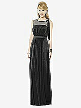 Front View Thumbnail - Black Silver After Six Shimmer Bridesmaid Dress 6714LS