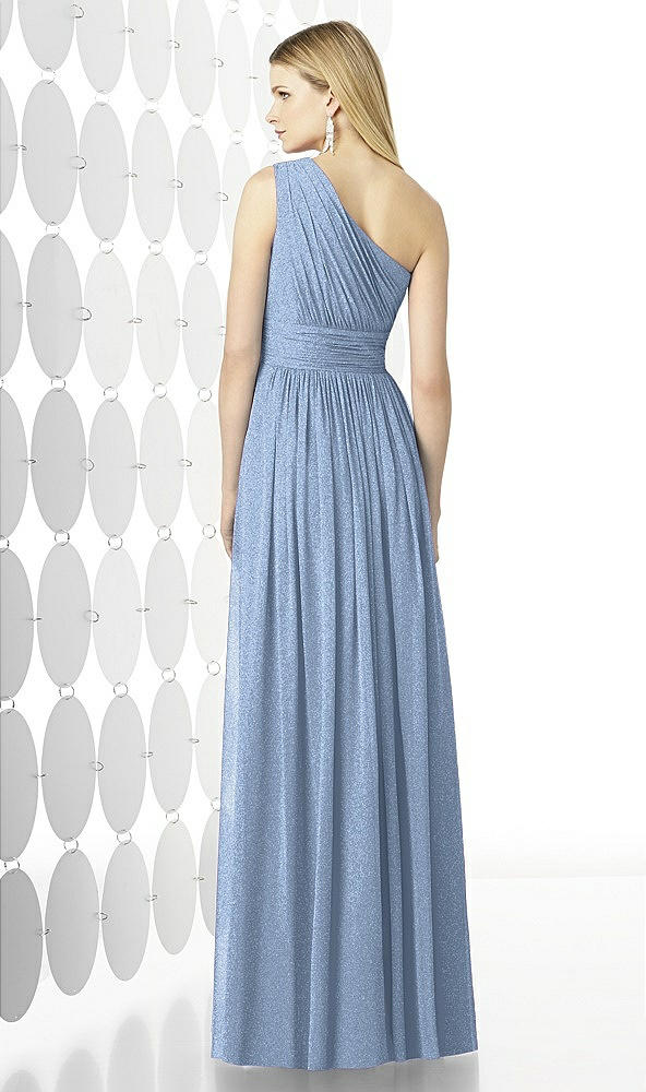 Back View - Cloudy Silver After Six Shimmer Bridesmaid Dress 6728LS