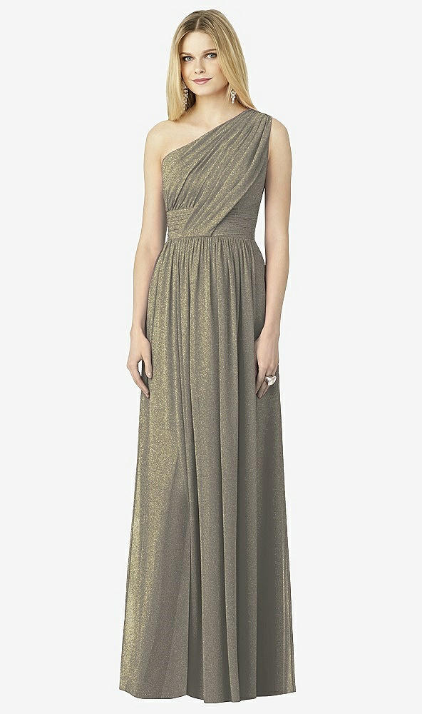 Front View - Mocha Gold After Six Shimmer Bridesmaid Dress 6728LS