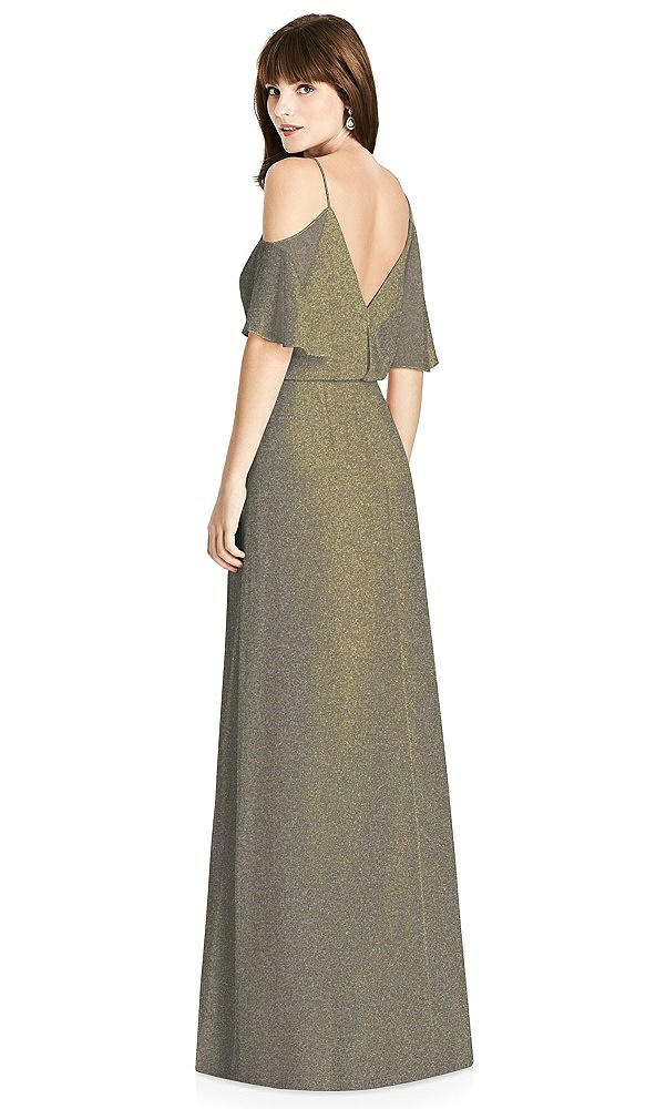 Back View - Mocha Gold After Six Shimmer Bridesmaid Dress 6781LS