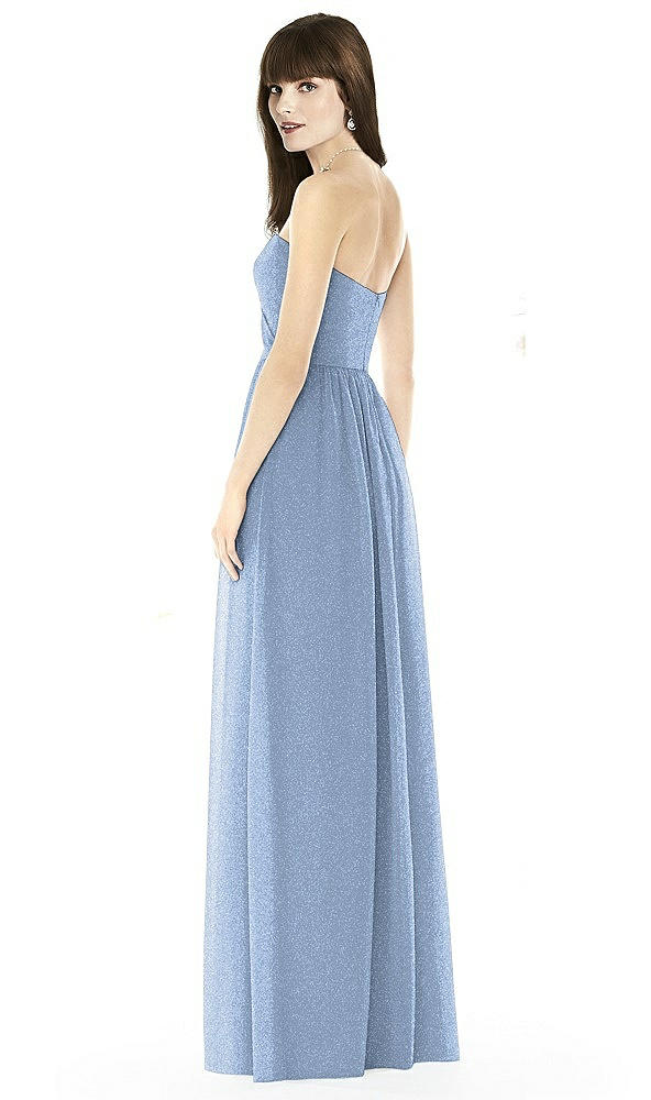 Back View - Cloudy Silver After Six Shimmer Bridesmaid Dress 6794LS