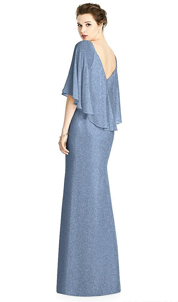 Back View - Cloudy Silver Studio Design Shimmer Bridesmaid Dress 4538LS