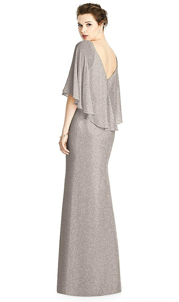 Back View - Taupe Silver Studio Design Shimmer Bridesmaid Dress 4538LS
