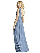 Rear View Thumbnail - Cloudy Silver & Light Nude Bella Bridesmaids Shimmer Dress BB109LS