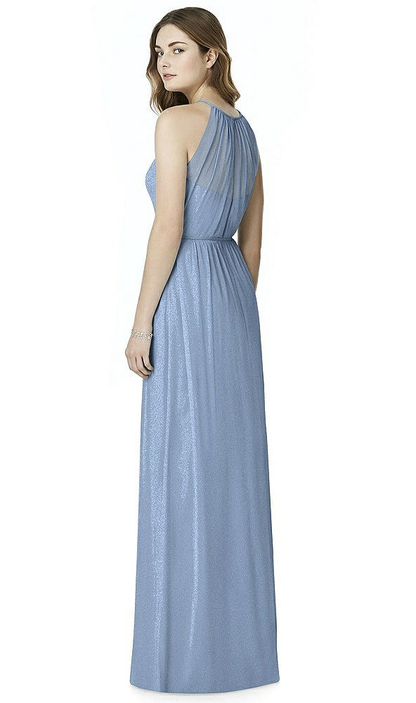 Back View - Cloudy Silver Bella Bridesmaids Shimmer Dress BB100LS
