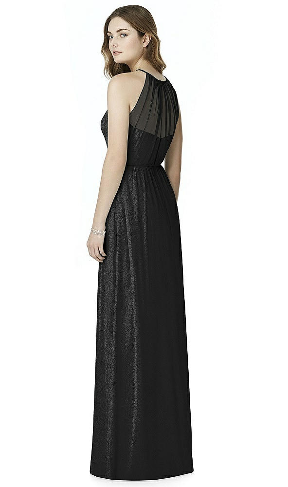 Back View - Black Silver Bella Bridesmaids Shimmer Dress BB100LS