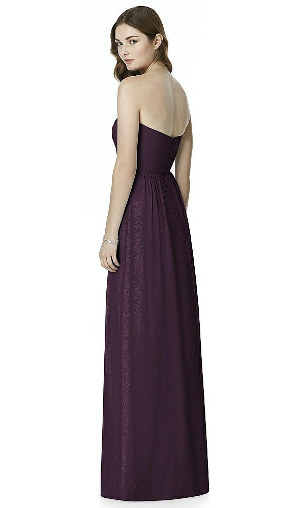 Back View - Aubergine Silver Bella Bridesmaids Shimmer Dress BB101LS