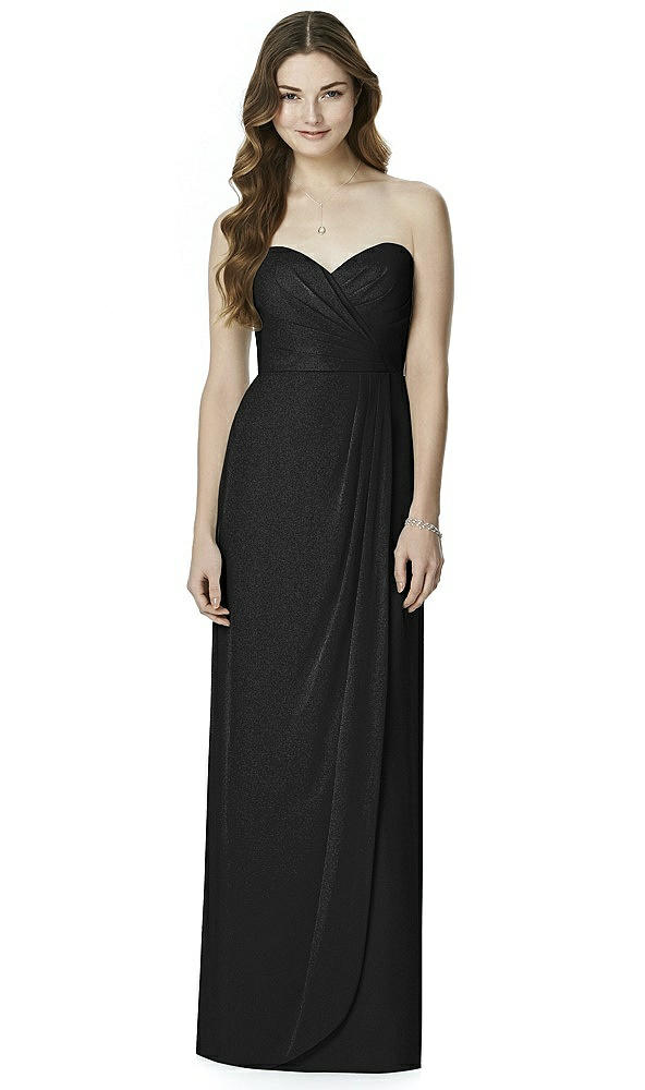 Front View - Black Silver Bella Bridesmaids Dress BB102LS