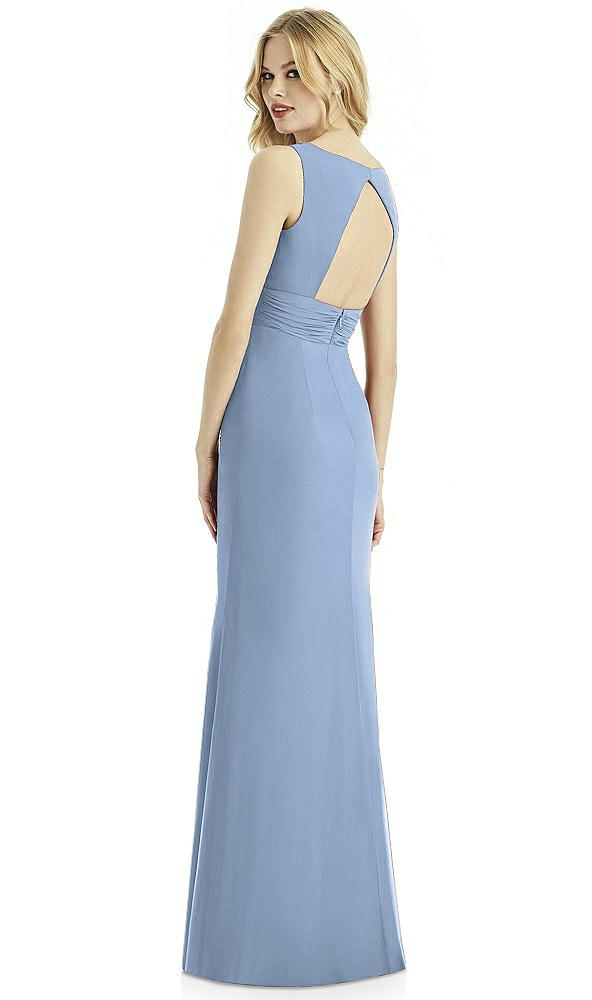 Back View - Cloudy Silver Bella Bridesmaids Shimmer Dress BB113LS