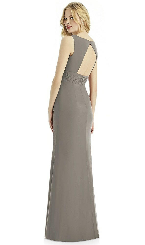 Back View - Mocha Gold Bella Bridesmaids Shimmer Dress BB113LS