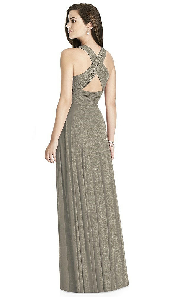 Back View - Mocha Gold Bella Bridesmaids Shimmer Dress BB117LS