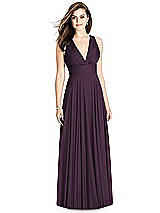 Front View Thumbnail - Aubergine Silver Bella Bridesmaids Shimmer Dress BB117LS