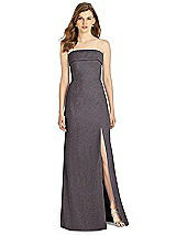 Front View Thumbnail - Stormy Silver Bella Bridesmaid Shimmer Dress BB124LS