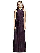 Front View Thumbnail - Aubergine Silver Dessy Shimmer Junior Bridesmaid Dress JR539LS