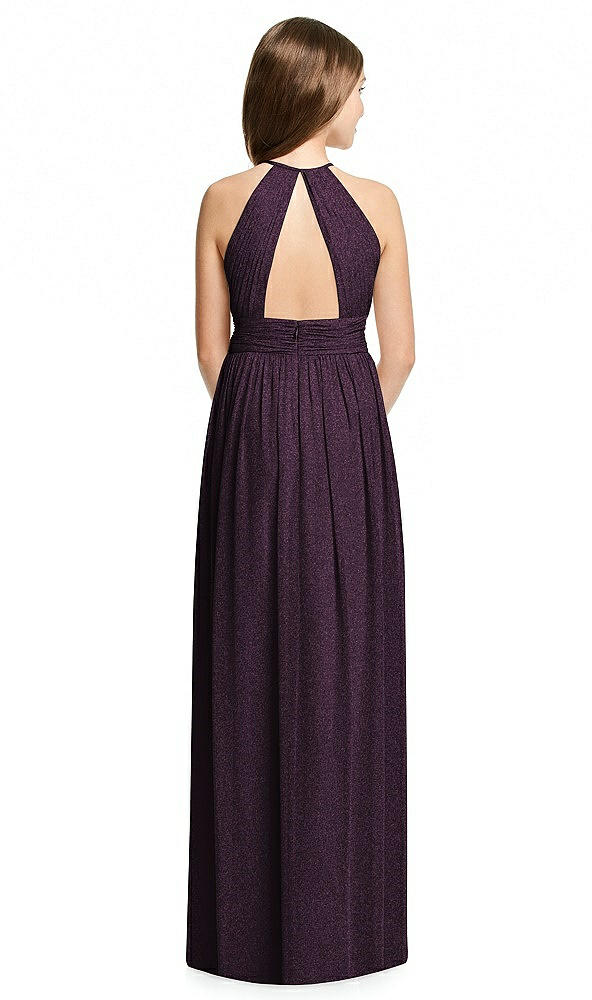 Back View - Aubergine Silver Dessy Shimmer Junior Bridesmaid Dress JR539LS
