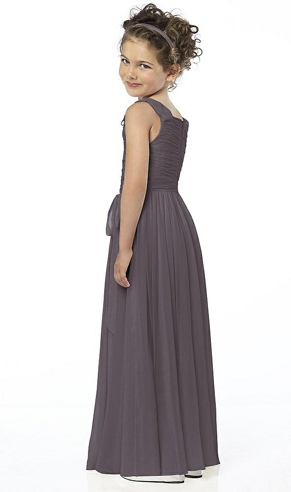 Back View - Stormy Silver Flower Girl Shimmer Dress FL4033LS