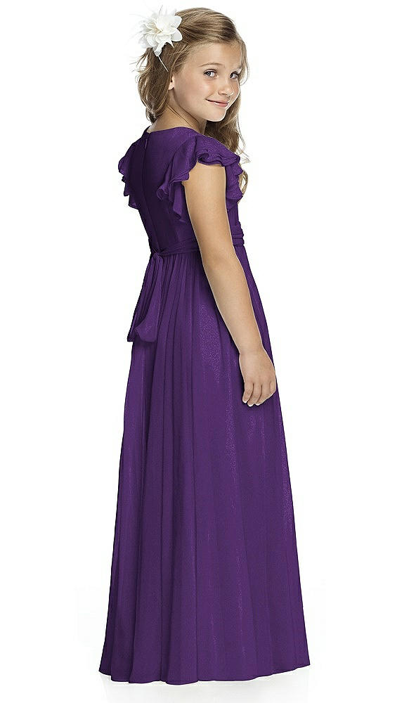 Back View - Majestic Gold Flower Girl Shimmer Dress FL4038LS