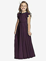 Front View Thumbnail - Aubergine Silver Flower Girl Shimmer Dress FL4038LS