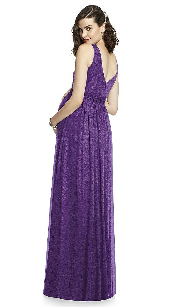 Back View - Majestic Gold After Six Shimmer Maternity Bridesmaid Dress M424LS