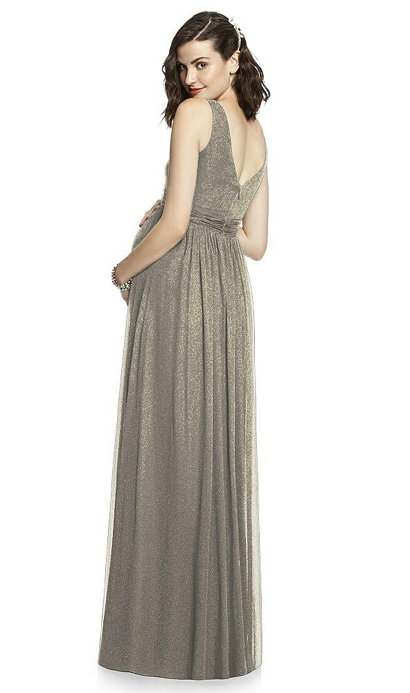 Back View - Mocha Gold After Six Shimmer Maternity Bridesmaid Dress M424LS