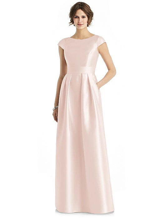 Cap Sleeve Pleated Skirt Dress with Pockets