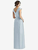 Rear View Thumbnail - Mist Cap Sleeve Pleated Skirt Dress with Pockets