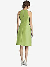 Rear View Thumbnail - Mojito High-Neck Satin Cocktail Dress with Pockets