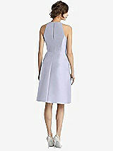 Rear View Thumbnail - Silver Dove High-Neck Satin Cocktail Dress with Pockets