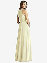 Rear View Thumbnail - Butter Yellow Sleeveless Halter Chiffon Maxi Dress