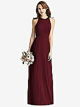 Front View Thumbnail - Cabernet Sleeveless Halter Chiffon Maxi Dress