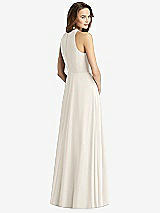 Rear View Thumbnail - Ivory Sleeveless Halter Chiffon Maxi Dress