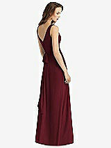 Rear View Thumbnail - Cabernet Sleeveless V-Neck Chiffon Wrap Dress
