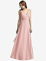 Front View Thumbnail - Rose Sleeveless V-Neck Chiffon Wrap Dress