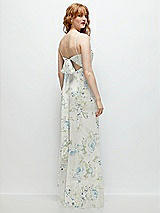 Alt View 1 Thumbnail - Bleu Garden Tie-Back Cutout Trumpet Gown with Front Slit