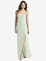 Alt View 2 Thumbnail - Mint Green Tie-Back Cutout Trumpet Gown with Front Slit