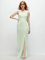 Front View Thumbnail - Mint Green Tie-Back Cutout Trumpet Gown with Front Slit