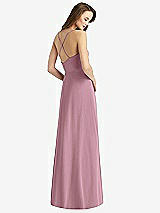 Rear View Thumbnail - Dusty Pink Cowl Neck Criss Cross Back Maxi Dress