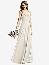 Front View Thumbnail - Ivory Cowl Neck Criss Cross Back Maxi Dress