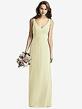 Front View Thumbnail - Butter Yellow Sleeveless V-Back Long Trumpet Gown