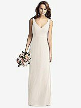 Front View Thumbnail - Ivory Sleeveless V-Back Long Trumpet Gown