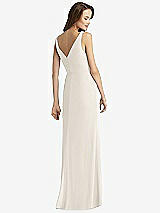 Rear View Thumbnail - Ivory Sleeveless V-Back Long Trumpet Gown