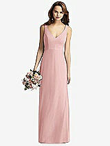 Front View Thumbnail - Rose Sleeveless V-Back Long Trumpet Gown