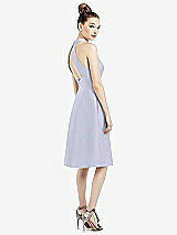 Rear View Thumbnail - Silver Dove High-Neck Open-Back Satin Cocktail Dress